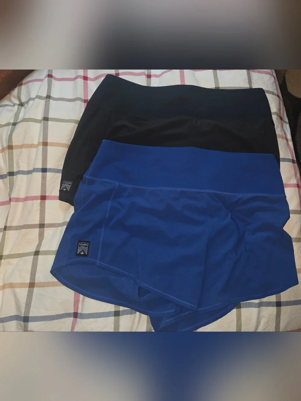 Oiselle High Rise Roga Shorts 20 22 Blue Black Lot